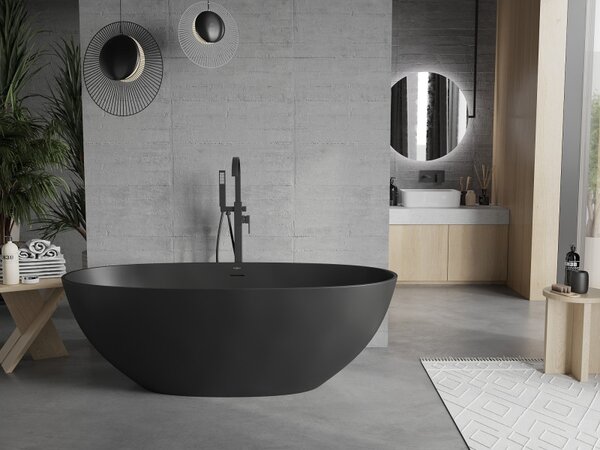 Mexen Bari, cadă de sine stătătoare din conglomerat 165 x 75 cm, negru mat, 57221657570