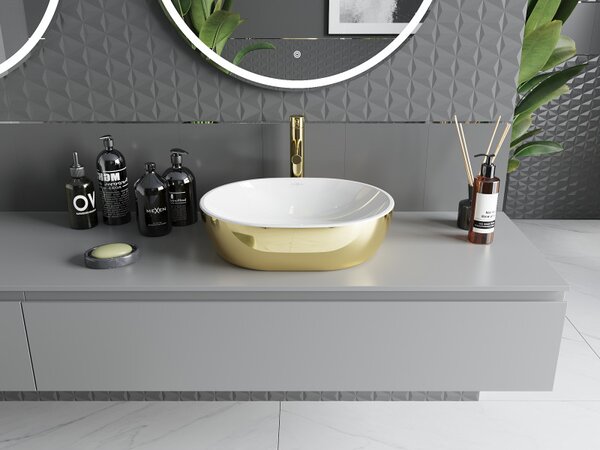 Mexen Viki, chiuveta blat 48x35x14 cm, alb-auriu, 21054806