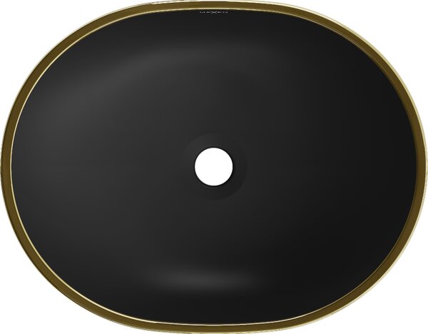 Mexen Viki chiuvetă de blat 48 x 35 cm, negru mat/margine aurie - 21054875