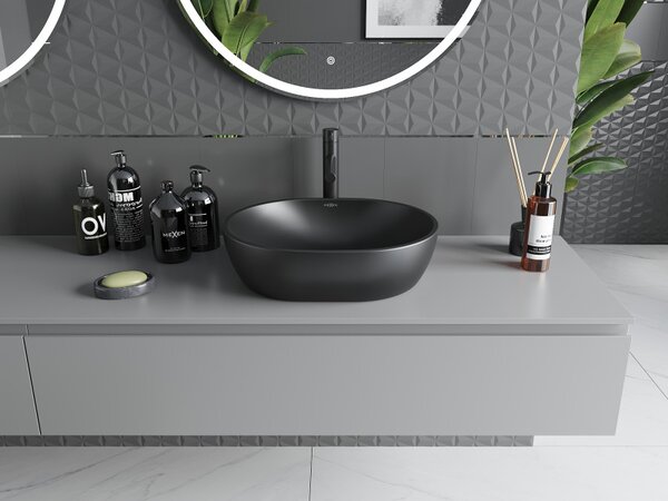 Mexen Viki, chiuveta blat 48x35x14 cm, negru mat, 21054885