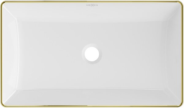 Mexen Nadia lavoar de baie pe blat 62 x 35 cm, alb/auriu margine - 21616005