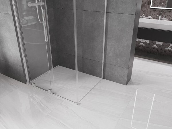 Mexen Velar, cabină de duș cu ușă glisantă 90(uşă) x 70(perete) cm, sticlă transparentă 8mm, profil cromat, 871-090-070-01-01