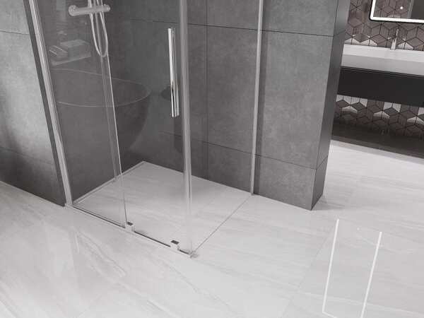 Mexen Velar, cabină de duș cu ușă glisantă 90(uşă) x 70(perete) cm, sticlă transparentă 8mm, profil cromat, 871-090-070-01-01