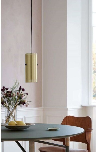 Lustră Pendul Warm Nordic, Trombone Cylinder, reglabil, Auriu / Alamă, Camera de zi, Metal, Design
