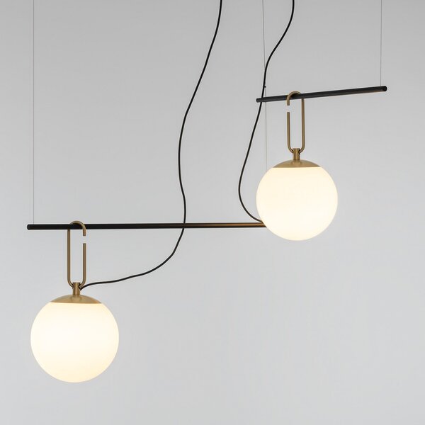Lustră Pendul Artemide, nh S3 2, reglabil, Auriu / Alamă, Camera de zi, Metal, Design