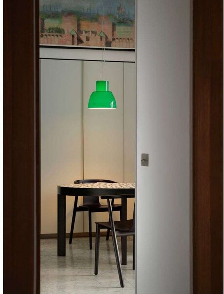 Lustră Pendul Nemo Lighting, reglabil, Verde, Camera de zi, Sticlă