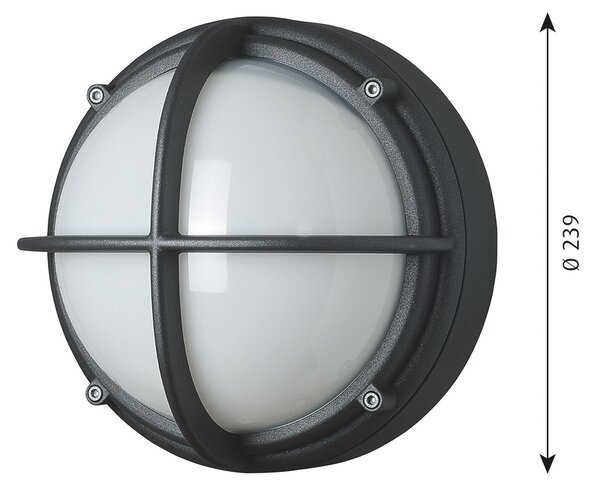 Louis Poulsen Lampă de exterior Skot, grafit/opal, IP66, Negru, Metal, Design