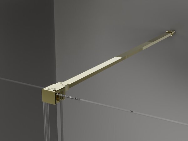 Mexen Velar, cabină de duș cu ușă glisantă 140(uşă) x 80(perete) cm, sticlă transparentă 8mm, auriu strălucitor, 871-140-080-01-50