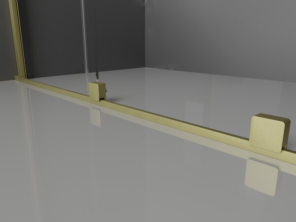 Mexen Velar, ușă glisantă în deschidere 130x200 cm, sticlă transparentă de 8 mm, auriu mat, 871-130-000-01-55