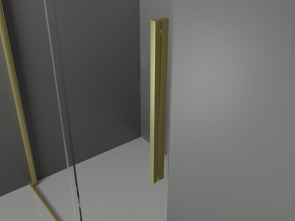 Mexen Velar, ușă glisantă în deschidere 130x200 cm, sticlă transparentă de 8 mm, auriu mat, 871-130-000-01-55