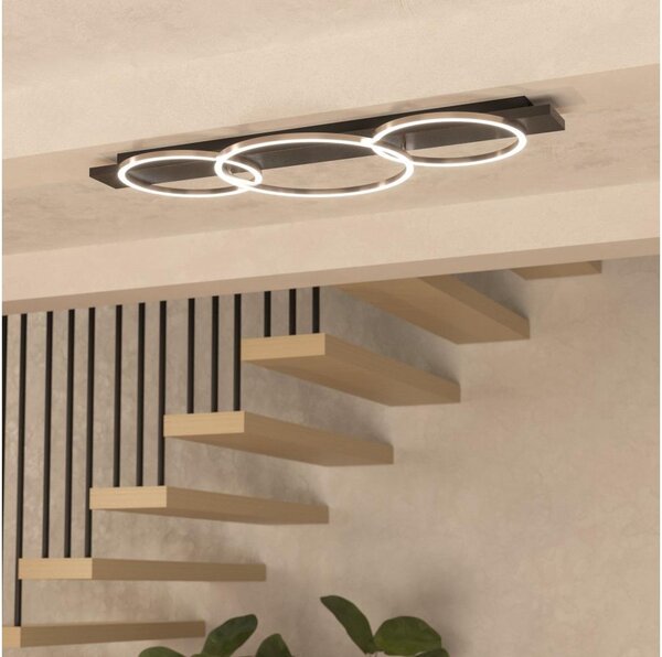 Eglo 33488 - Plafonieră LED BOYAL 2xLED/12W/230V + LED/12W neagră