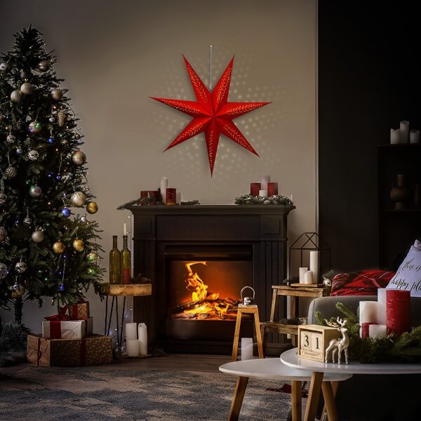 Solight 1V263 - Decorațiune LED de Crăciun, stea 60 cm, alimentare 2xAA