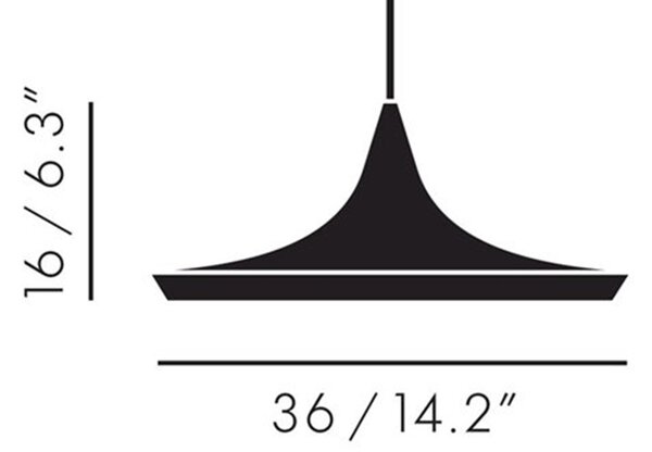Beat Wide LED Lustră Pendul Glossy White/Brass- Tom Dixon