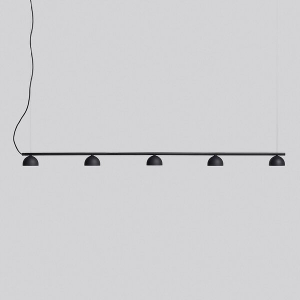 Northern Blush lampă susp. LED, 5 becuri, negru, reglabil, Negru, Camera de zi / sufragerie, Metal, Design