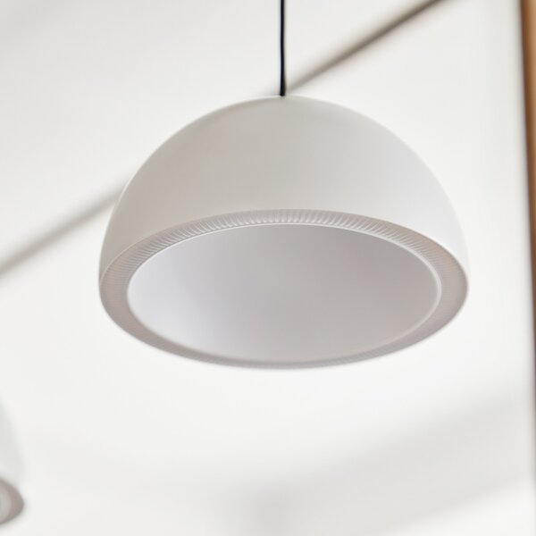 LOOM DESIGN Lampă suspendată LED Curve, albă, aluminiu, Ø 14 cm, reglabil, Alb, Camera de zi / sufragerie, Aluminiu, Modern