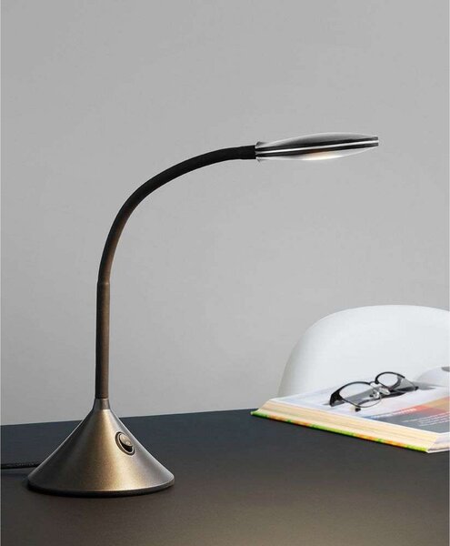 Lampă de masă Halo Design, Negru, Studiu / Birou, Plastic