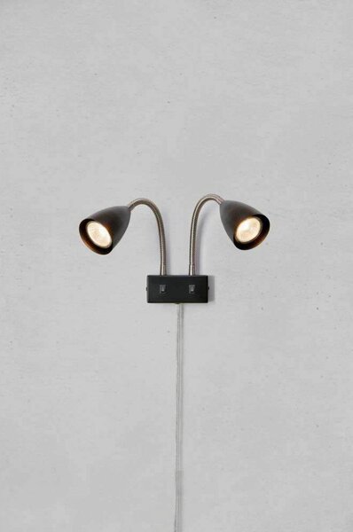 Lampă de perete Markslöjd, Negru, dormitor, Metal