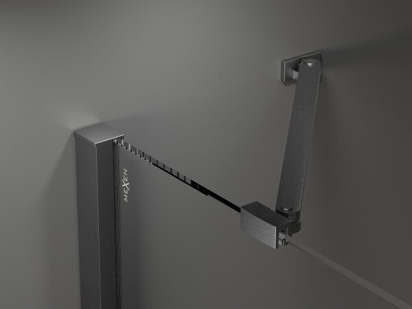 Mexen Velar Duo, cabină de duș cu ușă glisantă 80 (uşă) x 80 (uşă) cm, sticlă transparentă de 8 mm, profil grafit, 871-080-080-02-66