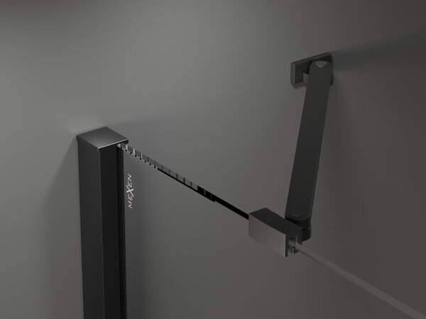 Mexen Velar Duo, usa culisanta pentru deschidere 150x200 cm, sticla transparenta 8mm, negru mat, 871-150-000-02-70