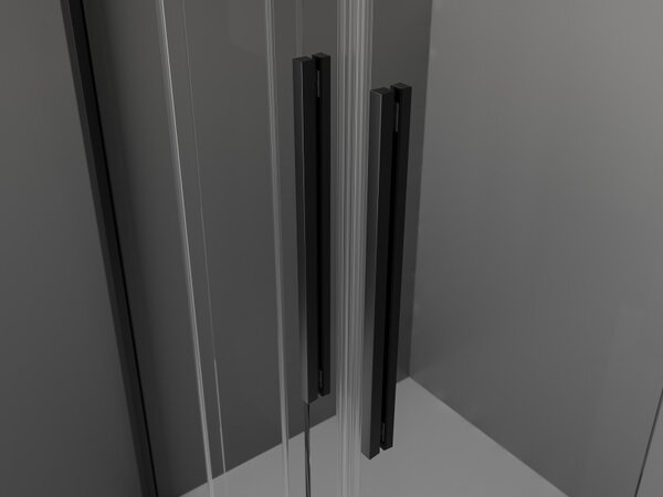 Mexen Velar Duo, usa culisanta pentru deschidere 150x200 cm, sticla transparenta 8mm, negru mat, 871-150-000-02-70