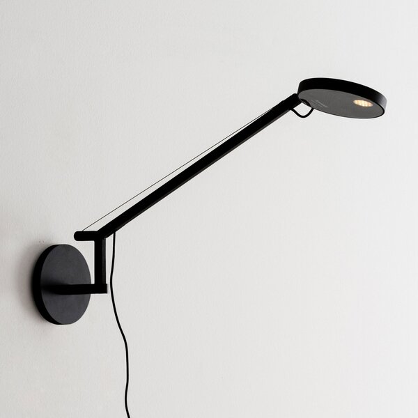 Lampă de perete Artemide, Demetra Micro, reglabil, Negru, Studiu / Birou, Metal, Design