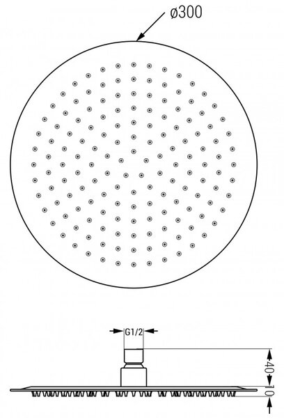 Cap de dus Mexen din otel inoxidabil Rotund 30 cm, alb, 79230-20