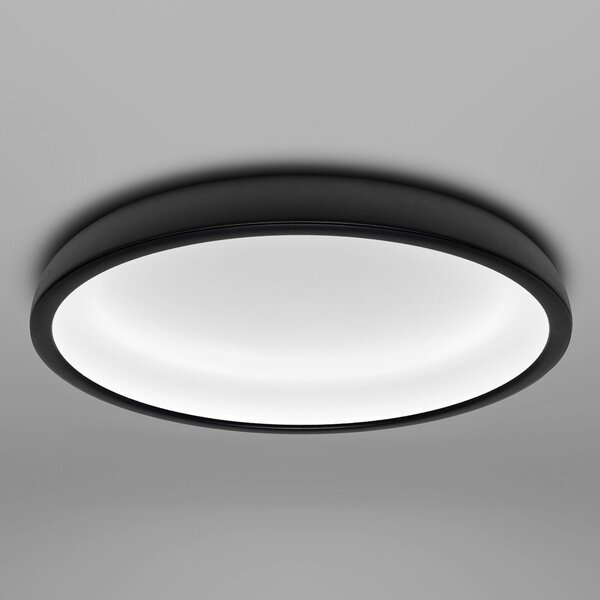 Stilnovo Plafonieră LED Reflexio, Ø 46 cm, negru, reglabil, Negru, Hol, Metal, Modern