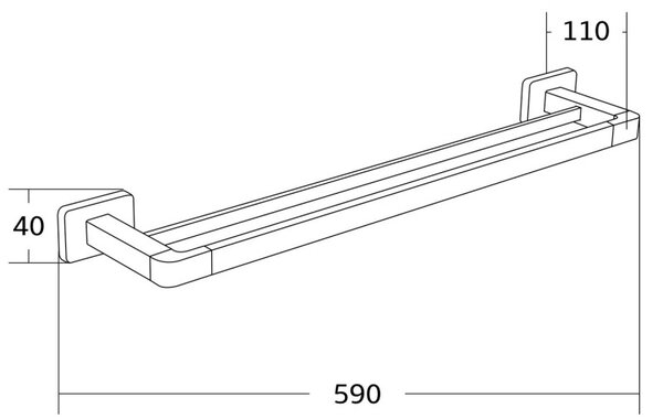 Mexen Asis cuier dublu pentru prosop, negru - 7017625-70