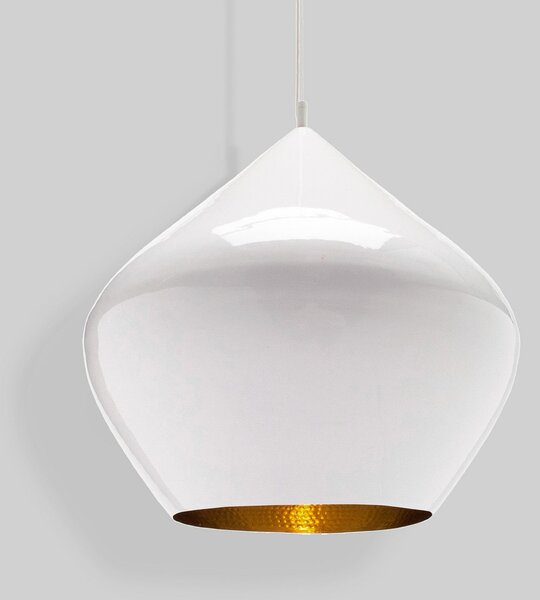 Lustră Pendul Tom Dixon, Beat, reglabil, Alb, Camera de zi, Alamă, Design