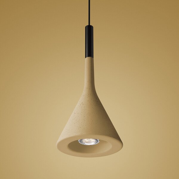 Foscarini Aplomb lampă susp. GU10 din beton galben, reglabil, Galben, Bucătărie, Beton, Design