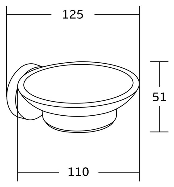 Mexen Tiber săpunieră, crom - 7050539-00