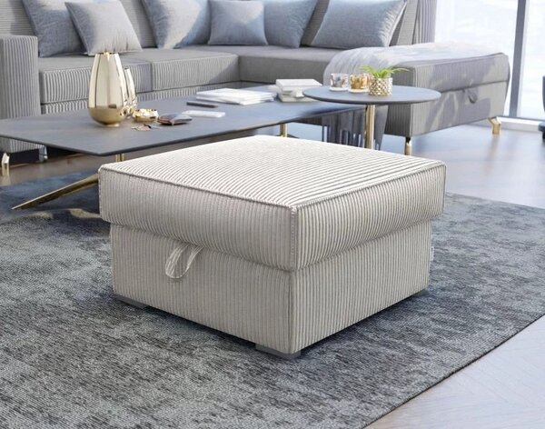 Taburet SMART COSARO cu spatiu de depozitare bej deschis 65x65 cm