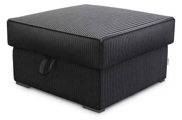 Taburet negru SMART COSARO cu spatiu de depozitare 65x65 cm