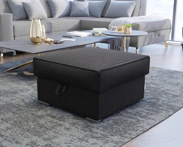 Taburet negru SMART COSARO cu spatiu de depozitare 65x65 cm