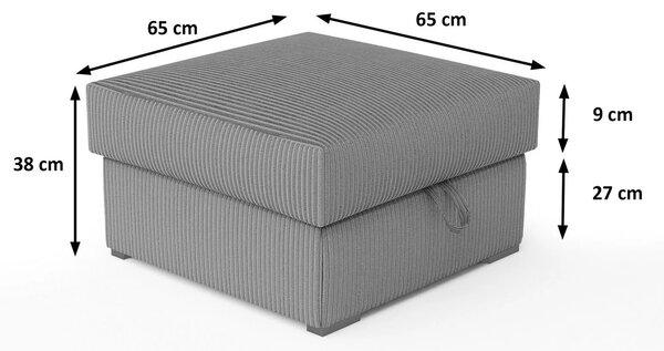 Taburet albastru inchis SMART COSARO cu spatiu de depozitare 65x65 cm