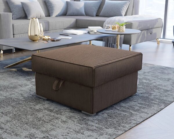 Taburet SMART COSARO XL cu spatiu de depozitare 71x71 cm, maro inchis