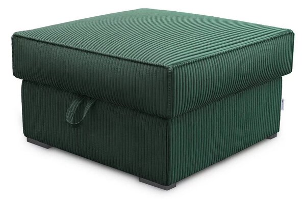 Taburet verde inchis SMART COSARO cu spatiu de depozitare 65x65 cm