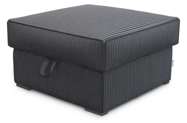 Taburet gri inchis SMART COSARO cu spatiu de depozitare 65x65 cm