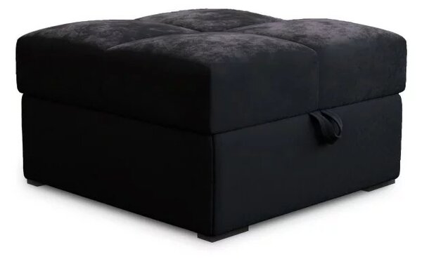 Taburet negru ZENOVA cu spatiu de depozitare 65x65 cm