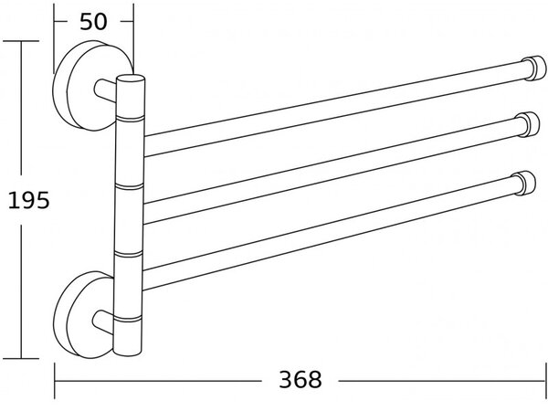 Mexen Accesorii Mexen, suport pentru prosoape, rotativ, auriu mat, 7039243-50