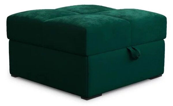 Taburet verde inchis ZENOVA cu spatiu de depozitare 65x65 cm