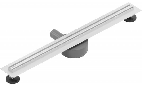 Sifon de duș Mexen plat din oțel inoxidabil cu sifon rotativ 360° 60 cm, model SLIM, alb, 1241060