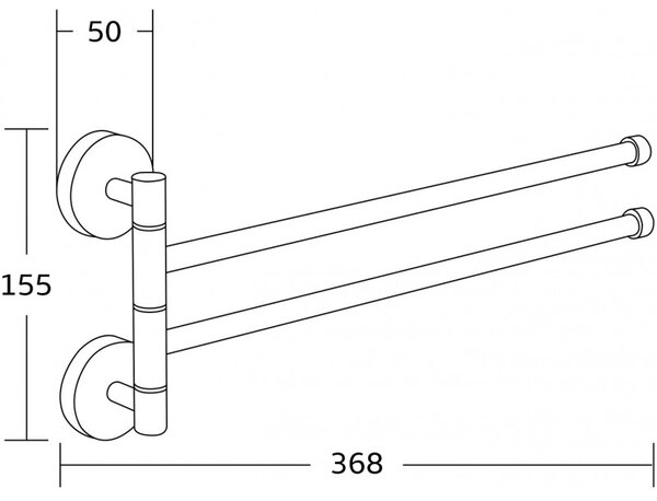 Mexen Accesorii Mexen, suport pentru prosoape, pivotant, crom, 7039242-00