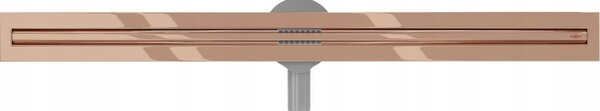 Sifon de duș Mexen plat din oțel inoxidabil cu sifon rotativ 360° 70 cm, model SLIM, roz-auriu, 1641070