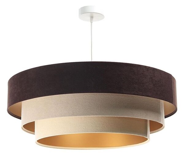 Lustr TRINITI 1xE27/60W/230V pe cablu, maro/bej/auriu