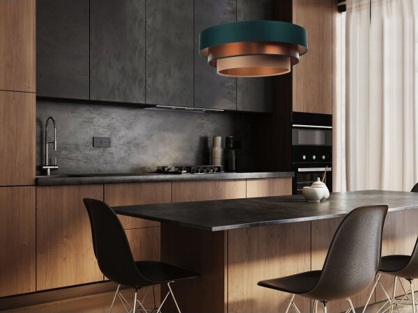 Lustr TRINITI 1xE27/60W/230V verde/cupru pe cablu