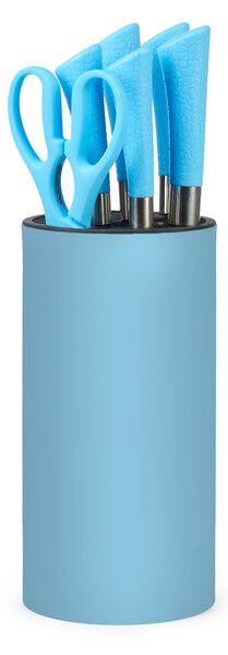 Set premium de cuțite onuvio, 5 piese cu suport rotund de blat - include cuțit de chef, cuțit de panificație, cuțit de feliere, cuțit universal, cuțit pentru legume și fructe, aliaj 3cr13 ant