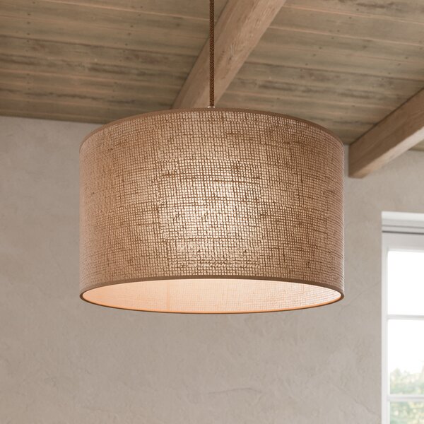 Viokef Lampă suspendată Senso, rotundă, Ø 40 cm, reglabil, Bej, Camera de zi / sufragerie, Țesătură / Textil