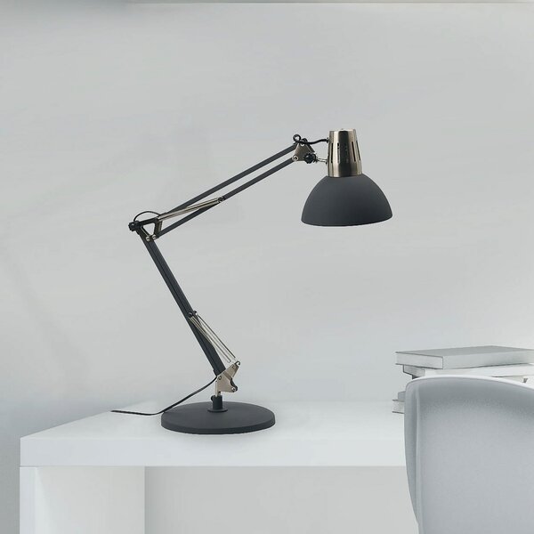 Aluminor Calypsa lampă de birou, neagră, Negru, Studiu / Birou, Metal, Modern