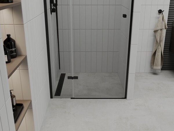 Mexen Roma, usa de dus pentru deschidere 70 x 190 cm, sticla transparenta 6 mm, profil negru, 854-070-000-70-00